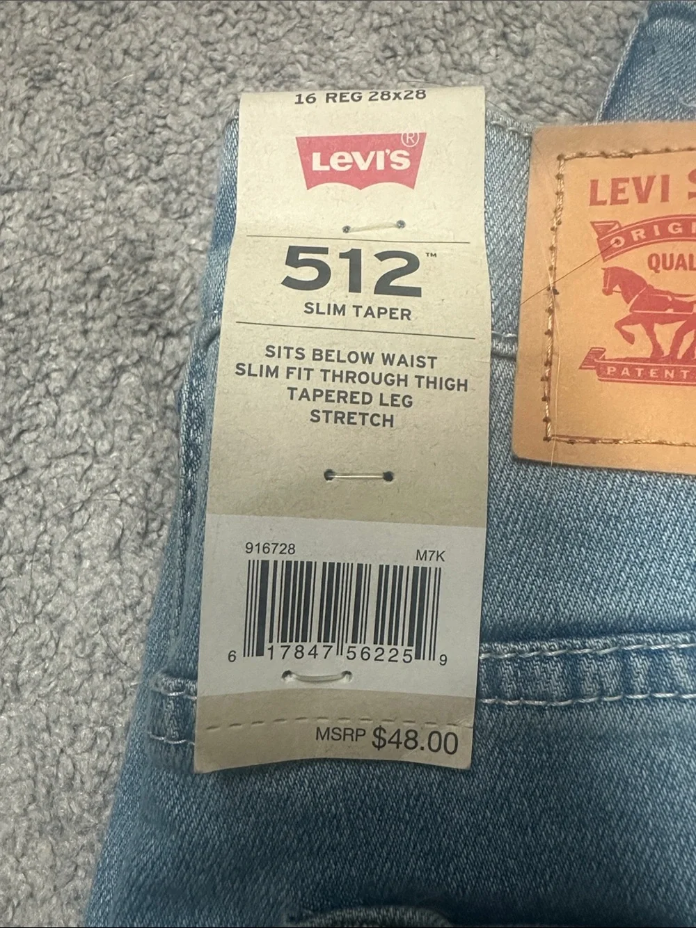 Levi's 512 Slim Straight Jeans in Light Blue Denim